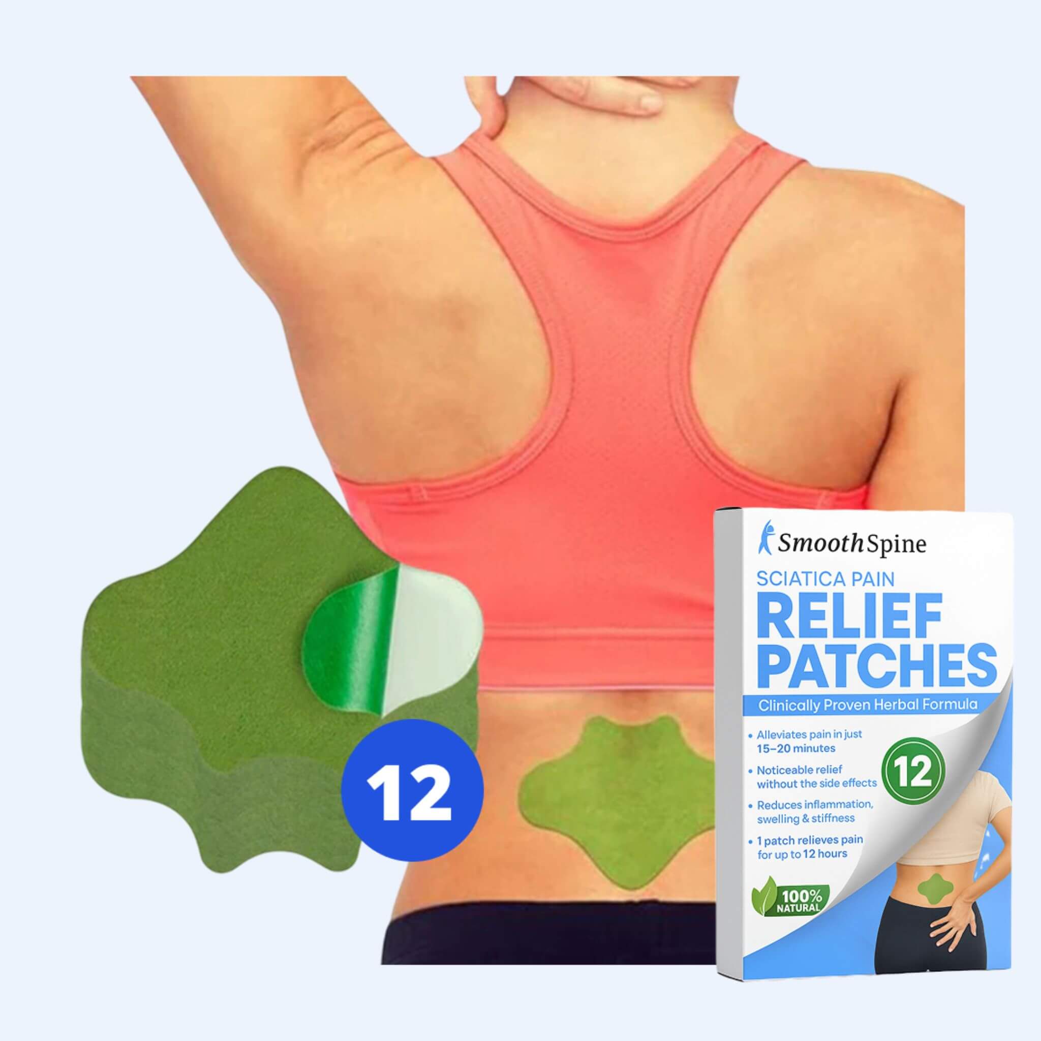 Backache Patch Sciatica Back Pain Relief Patches (12pcs)
