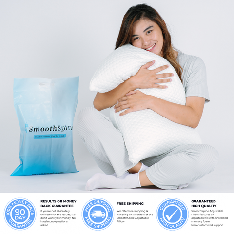 SmoothSpine™ Adjustable Pillow - For Side, Back, Stomach Sleepers